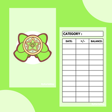 Load image into Gallery viewer, MAGICAL BOW LAMINATED BUDGET TRACKERS | PLEASE READ DESCRIPTION FIRST