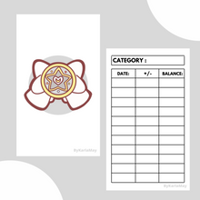 Load image into Gallery viewer, MAGICAL BOW LAMINATED BUDGET TRACKERS | PLEASE READ DESCRIPTION FIRST