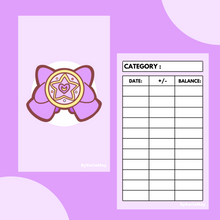 Load image into Gallery viewer, MAGICAL BOW LAMINATED BUDGET TRACKERS | PLEASE READ DESCRIPTION FIRST