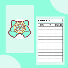 Load image into Gallery viewer, MAGICAL BOW LAMINATED BUDGET TRACKERS | PLEASE READ DESCRIPTION FIRST