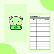 Load image into Gallery viewer, PIG LAMINATED BUDGET TRACKERS | PLEASE READ DESCRIPTION FIRST
