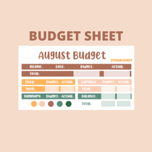 Load image into Gallery viewer, Z 2023 August Budget | Check-in | Trackers
