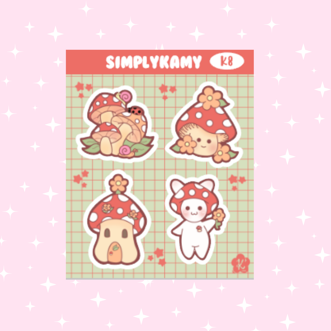 STICKER SHEET | K8 | MUSHROOM