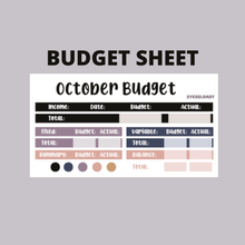 Load image into Gallery viewer, Z 2023 October Budget | Check-in | Trackers
