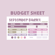 Load image into Gallery viewer, Z 2023 September Budget | Check-in | Trackers
