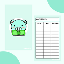 Load image into Gallery viewer, PIG LAMINATED BUDGET TRACKERS | PLEASE READ DESCRIPTION FIRST
