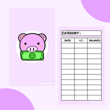 Load image into Gallery viewer, PIG LAMINATED BUDGET TRACKERS | PLEASE READ DESCRIPTION FIRST
