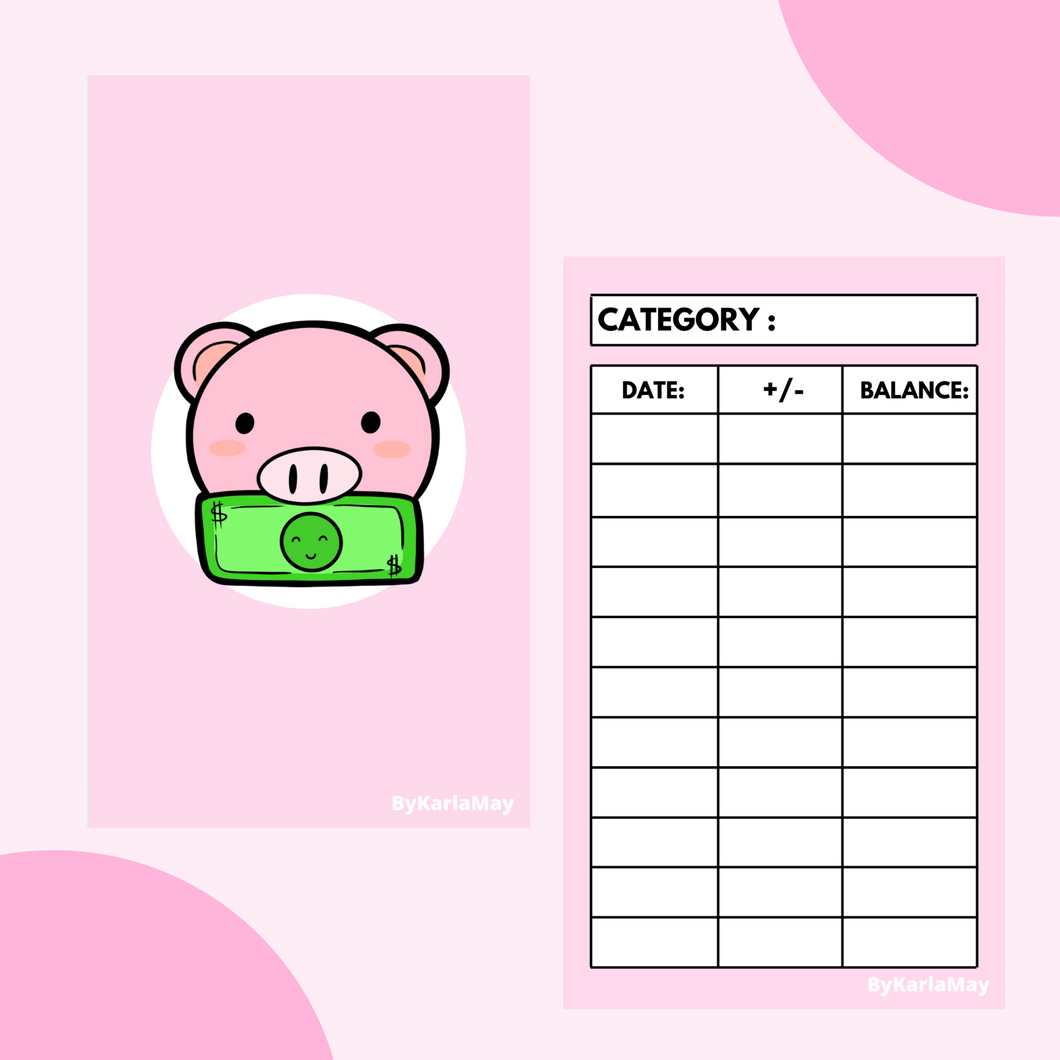 PIG LAMINATED BUDGET TRACKERS | PLEASE READ DESCRIPTION FIRST